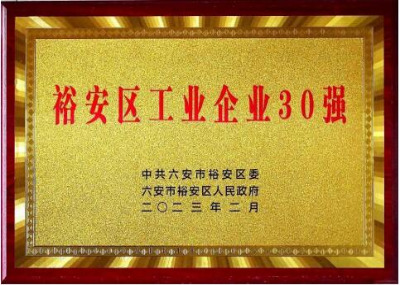 安徽六安裕安区工业企业30 强